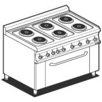 Cocina De 6 Fuegos Con Horno Eléctrica Cf6-610et Lotus