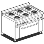 Cocina De 6 Fuegos Con Horno Eléctrica Cfm6-610et Lotus