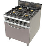 Cocina A Gas Con Horno Y Simple Corona Con Llama Piloto Fondo 900 Junex Fo9c401 Clima Hostelería