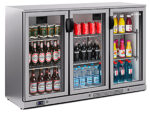 Armario Expositor Refrigerado Acero Inoxidable 3 Puertas de Cristal 2 Estantes 330 Litros Gama ERV 1350x510x920h mm ERV 35 II Infrico
