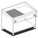 Fry-top Modular 1/2 Liso+1/2 Estriado Cromado Eléctrico Ftlr-712ets Lotus