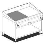 Fry-top Modular 1/2 Liso+1/2 Estriado Cromado A Gas Ftlr-712gs Lotus