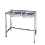 Fregadero Semi Industrial con 2 Cubas 800 x 500 x 850 mm