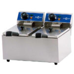 Freidora Industrial Eléctrica de Sobremesa 6l+6l Cuba Con Asa Irimar Fry-8+8