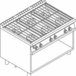 Cocina Modular De 6 Fuegos A Gas Pca-912g Lotus