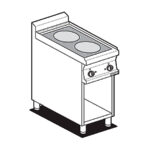 Cocina Modular De 2 Fuegos Vitrocerámica Eléctrica Pcc-74et Lotus