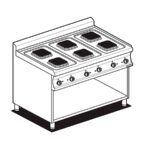 Cocina Modular De 6 Fuegos Eléctrica Pcq-712et Lotus