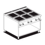 Cocina Modular De 6 Fuegos Eléctrica Pcq-912et Lotus