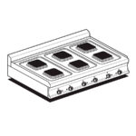 Cocina Sobremesa De 6 Fuegos Eléctrica Pcqt-712et Lotus