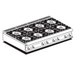 Cocina Sobremesa De 8 Fuegos A Gas Pct-916g Lotus