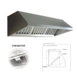 Campana Mural Snack con Turbina 7/7 1/5 CV 1200x900x680h mm TSS1297 Donbar