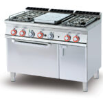 Cocina Modular Placa Con 4 Fuegos Sobre Horno A Gas Tpf4-712gpv Lotus
