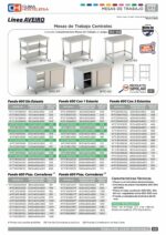 Mesa de Trabajo Acero inoxidable Central Con 1 Estante 2200x600x850h mm WTC160220S1 - Imagen 2
