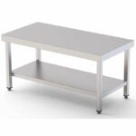 Mesa de Trabajo Acero Inoxidable Baja Central Con 1 Estante 1700x600x600h mm WTC260170S1