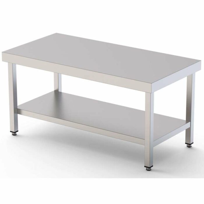 Mesa de Trabajo Acero Inoxidable Baja Central Con 1 Estante 1700x600x600h mm WTC260170S1 - Imagen 1
