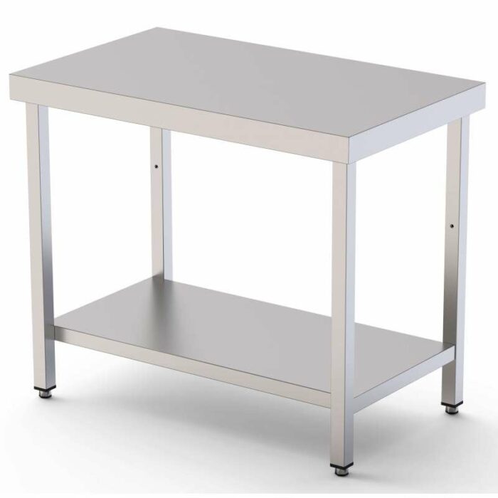Mesa de Trabajo Acero inoxidable Central Con 1 Estante 2200x600x850h mm WTC160220S1 - Imagen 1