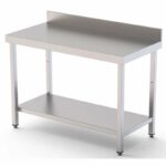 Mesa de Trabajo Acero inoxidable Mural Con 1 Estante 700x900x850h mm WTW190070S1