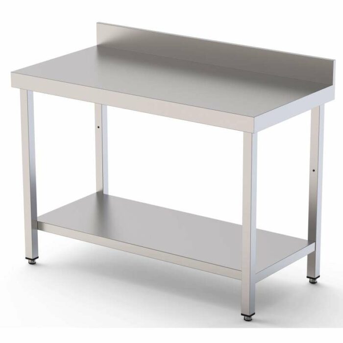 Mesa de Trabajo Acero inoxidable Mural Con 1 Estante 700x900x850h mm WTW190070S1 - Imagen 1