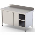 Mesa de Trabajo Acero inoxidable Mural Con Puerta Corredera a 1 cara 2000x800x850h mm WTW180200SD