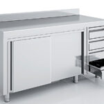 Mueble Neutro Con Puertas Correderas, Encimera Mural Y Cajones Gama 700 Mncc70-m Eratos