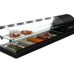 Vitrina Expositora Refrigerada para Tapas Cuba Plana 1 Estante Cristal Curvo Sobremesa Gama CLASSIC 1085x395x360h mm V24NP Sayl