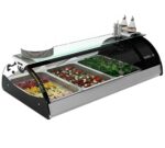 Vitrina Expositora Refrigerada para Tapas Sobremesa Cristal Curvo 3 Bandejas GN 1/1X65 Gama Maxiself 1210x650x320h mm VMX3E Sayl