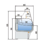 Vitrina Expositora Refrigerada con Reserva Cristal Recto Evaporador Estático SERIE CVE-8 1025x800x1235h mm CVE-8-10-R CORECO - Imagen 2