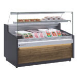 Vitrina Expositora Refrigeradora con Reserva Cristal Recto Evaporador Ventilado SERIE CVE-9-RC - 2465x960x1235h mm CVE-9-25-RC-TF CORECO