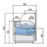 Vitrina Expositora Refrigeradora con Reserva Cristal Recto Evaporador Ventilado SERIE CVE-9-RC - 2465x960x1235h mm CVE-9-25-RC-TF CORECO - Imagen 2