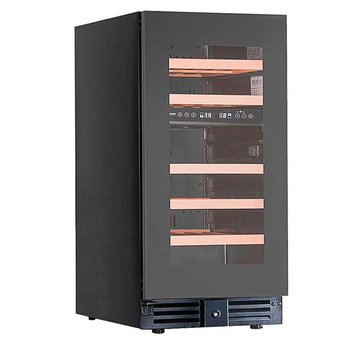 Armario Expositor Refrigerado Doble Temperatura para Vinos 1 Puerta de Cristal 86 Litros 28 Botellas 5 Estantes 380x573x820h mm KCW 37 G2 Horekus - Imagen 1
