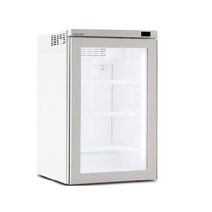 Armario Expositor Refrigerado Vertical Premium 1 Puerta de Cristal 2 Estantes 125 Litros 595x645x840h mm KICOOL30G -W Horekus - Imagen 1