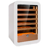 Armario Expositor Refrigerado para Vinos 1 Puerta de Cristal 121 Litros 36 Botellas 5 Estantes 540x550x830h mm KVINUM -WH Horekus