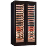 Armario Expositor Refrigerado para Vinos 2 Puertas de Cristal 770 Litros 224 Botellas 15 Estantes 920x690x1800h mm KSW 224 2TB Horekus