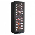 Armario Expositor Refrigerado para Vinos Doble Temperatura 1 Puerta de Cristal 438 Litros 116 Botellas 10 Estantes 595x690x1800h mm KW180 G2 Horekus