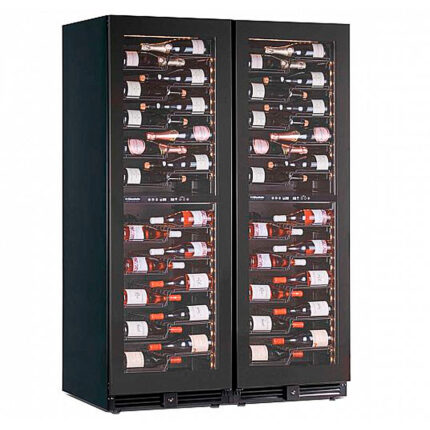 Armario Expositor Refrigerado para Vinos Doble Temperatura 2 Puertas de Cristal 868 Litros 232 Botellas 20 Estantes 1210x690x1800h mm KW355 G4 Horekus