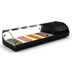 Vitrina Expositora Refrigerada para Tapas 4 Bandejas GN 1/3x40 Cristal Curvo Sobremesa Gama CLLASSIC 1085x395x245h mm V4N Sayl