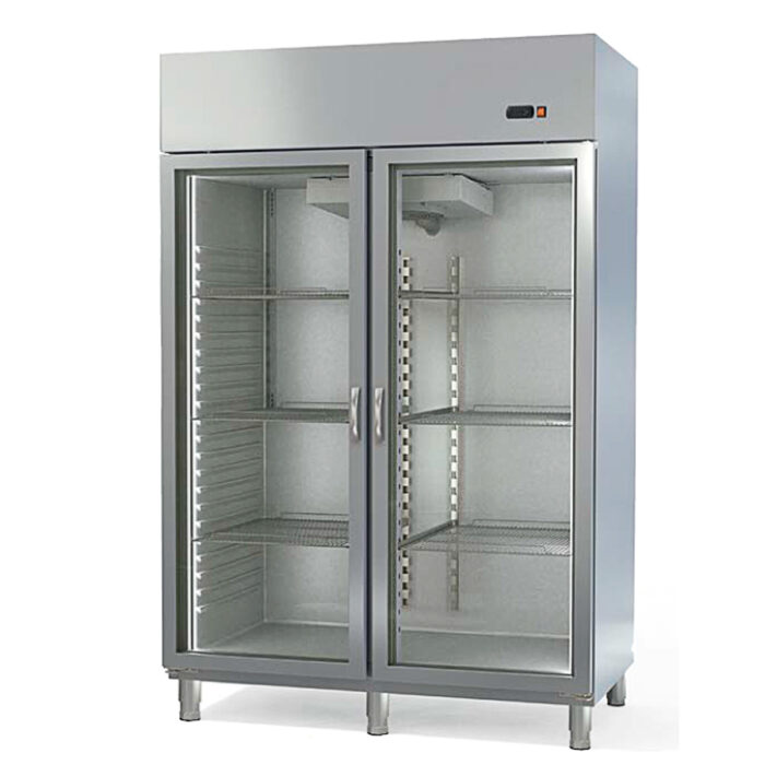 Armario de Congelación Vertical 2 Puertas de Cristal 8 Estantes 1200 Litros Gama SNACK 1370x850x2130h mm ASA2C-140-N Horekus - Imagen 1