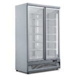 Armario Expositor de Congelación Gris 2 Puertas de Cristal 930 Litros 5 Estantes 1253x760x1997h mm KMR 126-N-G Horekus