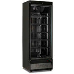Armario Expositor de Congelación Negro 1 Puerta de Cristal 560 Litros 5 Estantes 750x760x1997h mm KMR 75-N-B Horekus