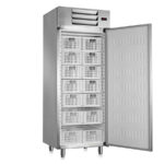 Armario de Congelación Vertical 1 Puerta Opaca Acero Inoxidable 6 Estantes 511 Litros Gama PLUS INOX 750x720x1995h mm A6MON Horekus