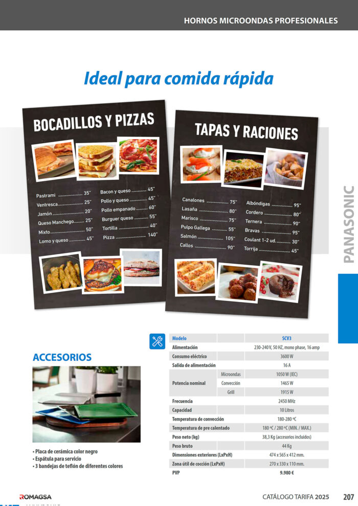 Horno Microondas Ultra Rápido 50 Hz 10 Litros 474x565x412h mm SCV3 PANASONIC - Imagen 2