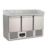 Mesa Refrigerada Acero Inoxidable 3 Puertas Opacas 400 Litros 4 Estantes 1400x700x1010h mm KSF903-PZ Horekus