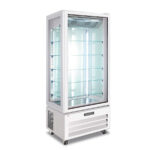 Vitrina Expositora Refrigerada para Pastelería 1 Puerta de Cristal 248 Litros en Blanco 5 Estantes 650x595x1950h mm KVIC65-P-W Horekus
