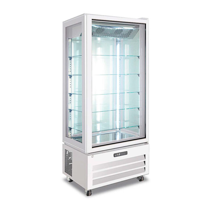 Vitrina Expositora Refrigerada para Pastelería 1 Puerta de Cristal 248 Litros en Blanco 5 Estantes 650x595x1950h mm KVIC65-P-W Horekus - Imagen 1