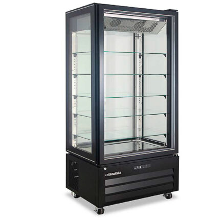 Vitrina Expositora de Congelación para Pastelería 1 Puerta de Cristal 340 Litros en Negro 5 Estantes 850x595x1950h mm KVIC85-N-B Horekus