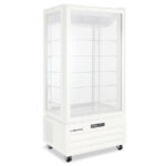 Vitrina Expositora Refrigerada para Pastelería 1 Puerta de Cristal 340 Litros en Blanco 5 Estantes 850x595x1950h mm KVIC85-P-W Horekus
