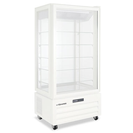 Vitrina Expositora Refrigerada para Pastelería 1 Puerta de Cristal 340 Litros en Blanco 5 Estantes 850x595x1950h mm KVIC85-P-W Horekus