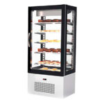Vitrina Expositora Refrigerada para Pastelería 1 Puerta de Cristal 420 Litros 5 Estantes 620x660x1960h mm AVV6P Horekus