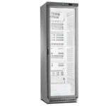 Armario Expositor Refrigerado Vertical 1 Puerta de Cristal en Acero Inoxidable 4 Estantes 317 Litros Gama CLASSIC INOX 590x643x1860h mm A4MCP Horekus