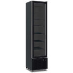 Armario Expositor de Congelación 1 Puerta de Cristal Negro 226 Litros 6 Estantes 494x521x1915h mm KFR 225 T-B Horekus